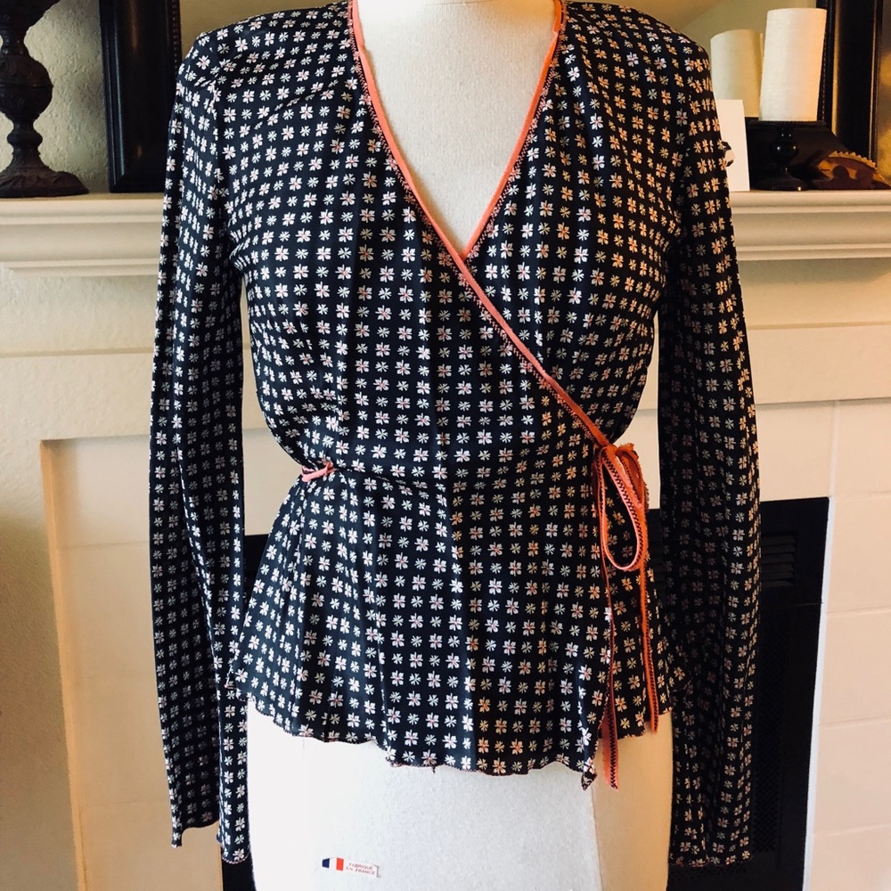 Alberta Ferretti silk wrap blouse